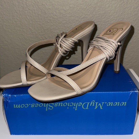 Delicious Shoes- Tan Wrap Heels - Picture 4 of 5